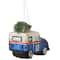 5" Blue & Silver USPS Post Office Truck with Frosted Tree Glass Christmas Ornament